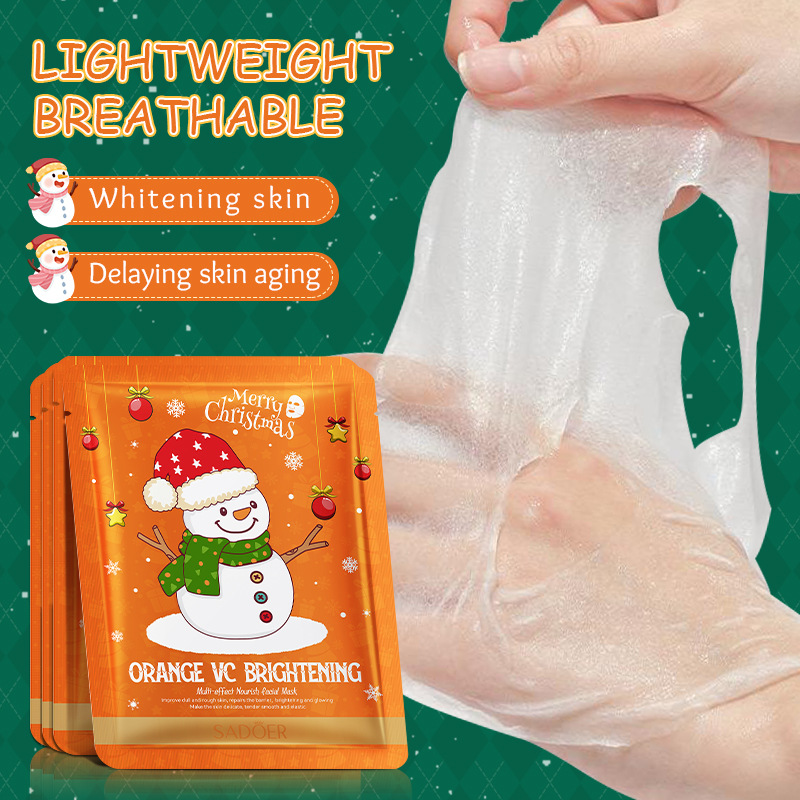 Cross-border wholesale of SADOER Christmas arbutin Whitening Facial mask Moisturizing Mask in English Specification drawing
