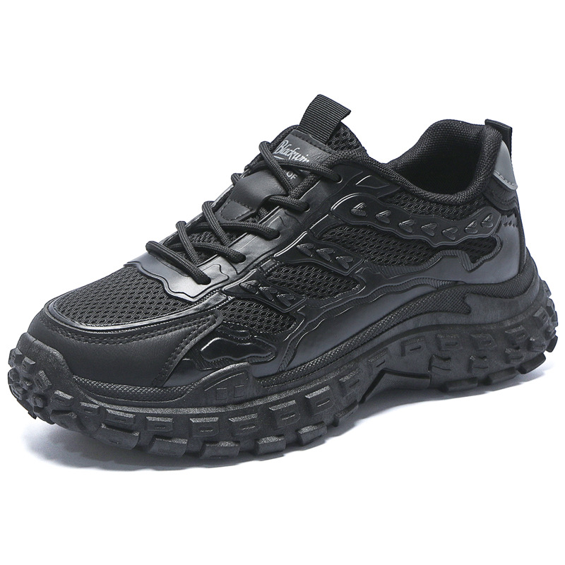 New breathable mesh shoes for men in spring, trendy and versatile, thick-soled, anti-slip, wear-resistant, sporty and casual dad shoes Item Picture