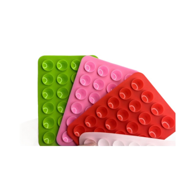 Manufacturer's 24-piece square silicone suction cup 80*55mm, single-sided back-attached suction cup for anti-slip lazy phone holder Item Picture