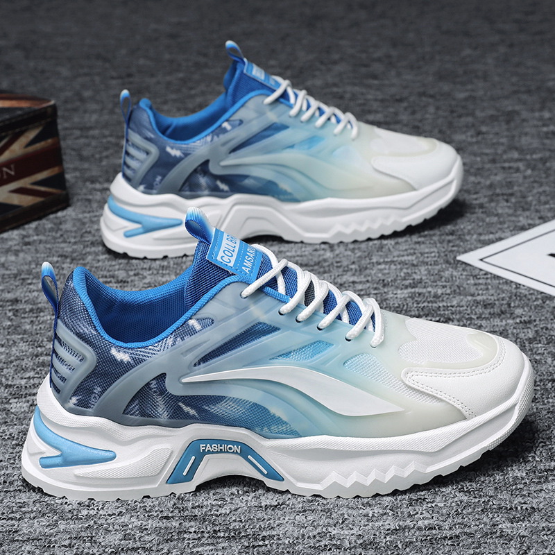 Summer men's shoes: New breathable mesh sports shoes for men, trendy and versatile thick-soled white sneakers, casual dad shoes for men Application Scenario