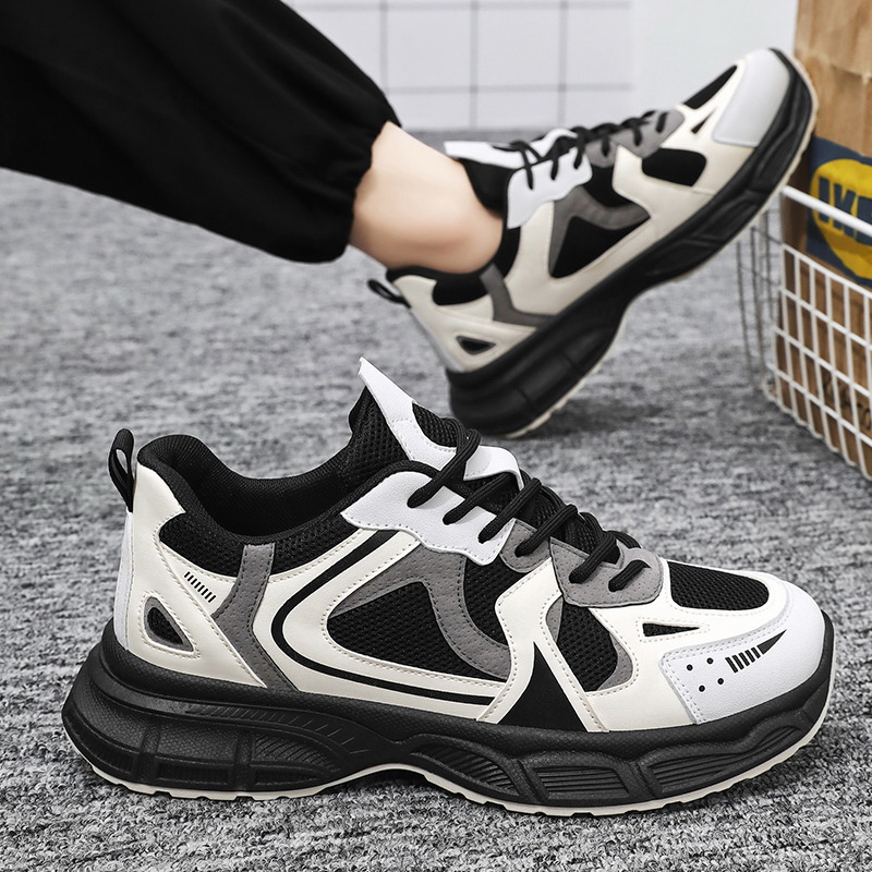New breathable mesh shoes for men in summer, Korean style trendy and versatile thick-soled sports shoes, casual dad shoes Application Scenario
