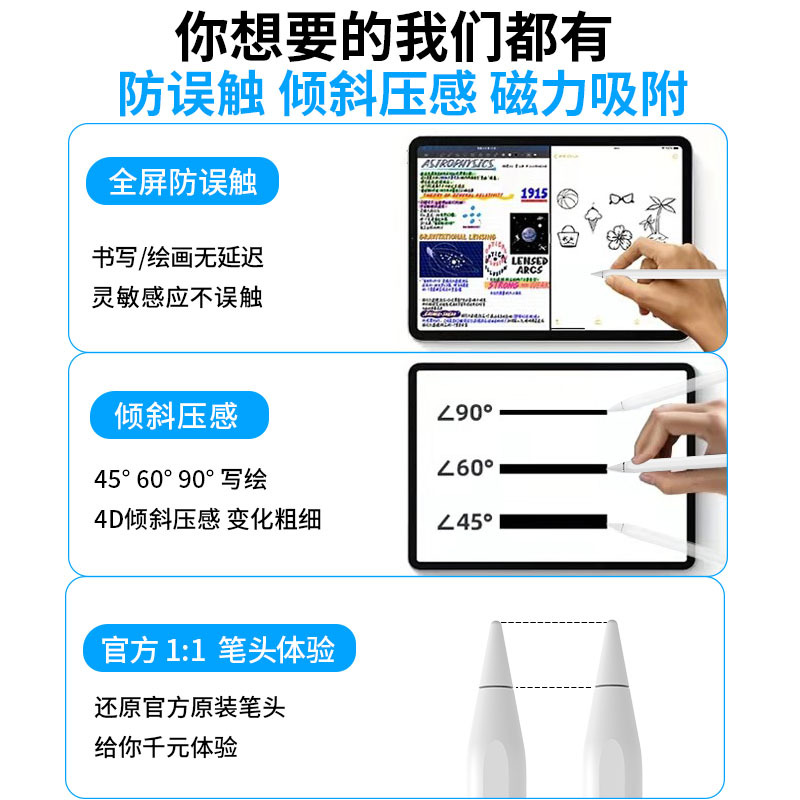 Fast charging ipadpencil magnetic charging universal capacitive pen in stock wholesale, suitable for Apple handwriting stylus details Picture