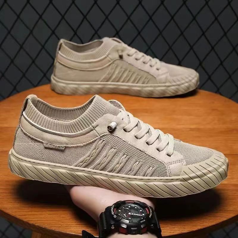 2025 Men's shoes, men's casual shoes, summer trend flat construction site shoes, breathable one-foot campus sports shoes Application Scenario