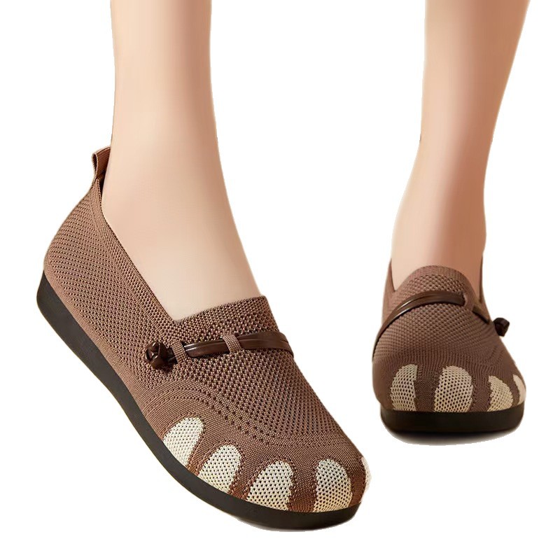 Wholesale and cross-border export of new women's shoes for Spring/Summer 2025, ethnic style, one-foot fisherman's shoes, breathable mom shoes Item Picture
