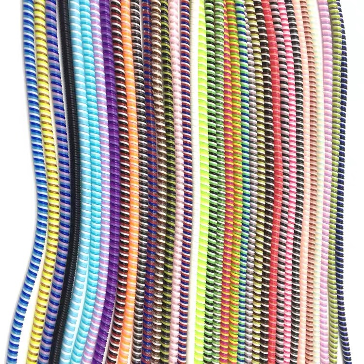3-color mobile phone data cable protection rope, charging cable winding protection case, 1.4m headphone cable protection rope, spring rope Item Picture