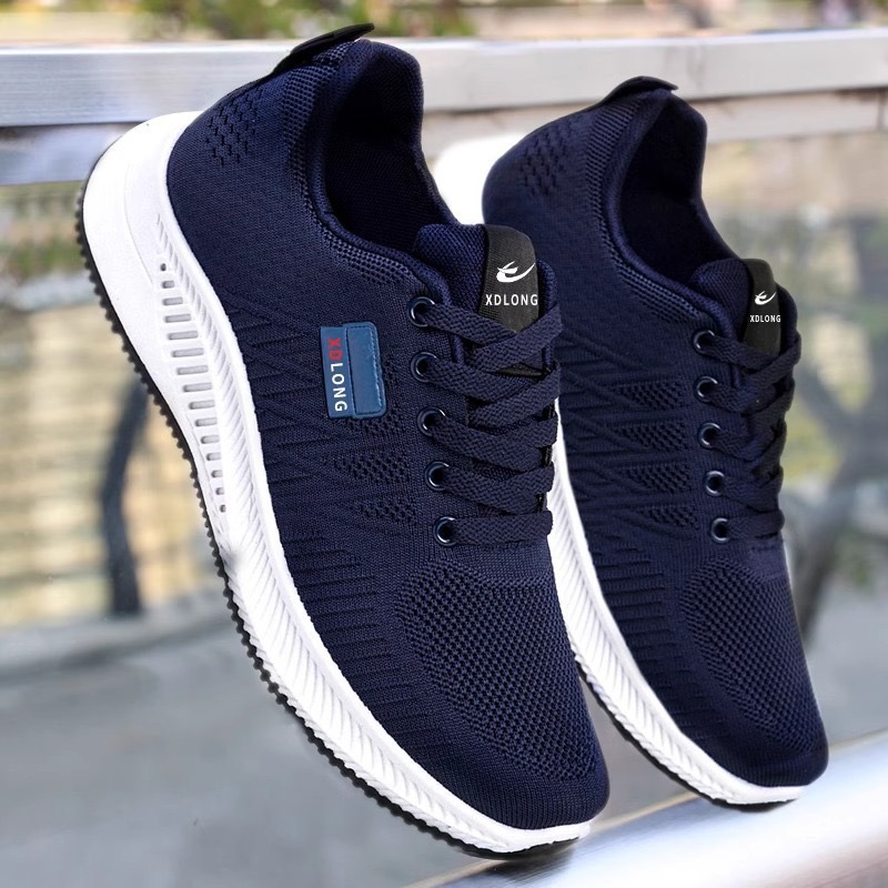 Breathable casual shoes, men's running shoes, men's perforated net shoes, men's flying woven shoes, cross-border wholesale shoes for foreign trade, men's hiking shoes details Picture