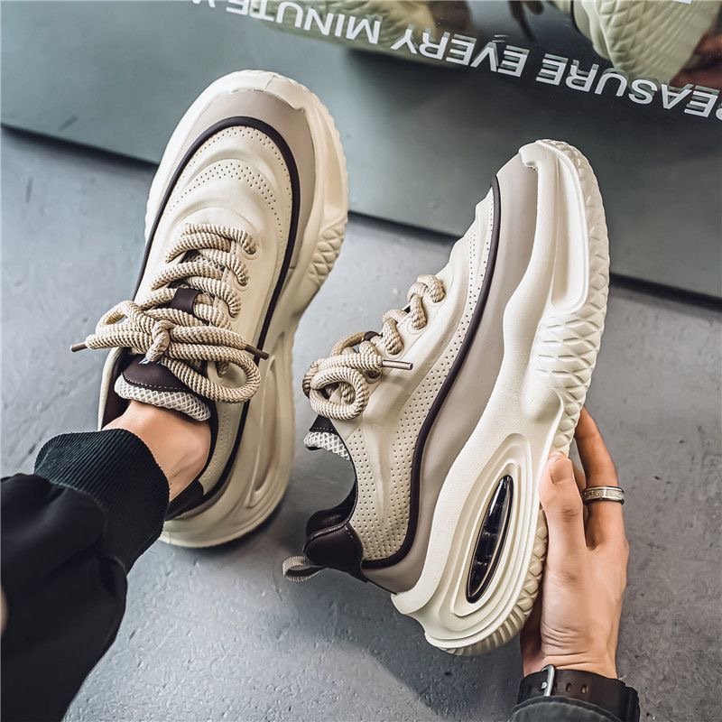 Men's shoes 2025 Spring New breathable sports shoes, men's trendy and versatile thick-soled casual dad shoes for teenagers Application Scenario