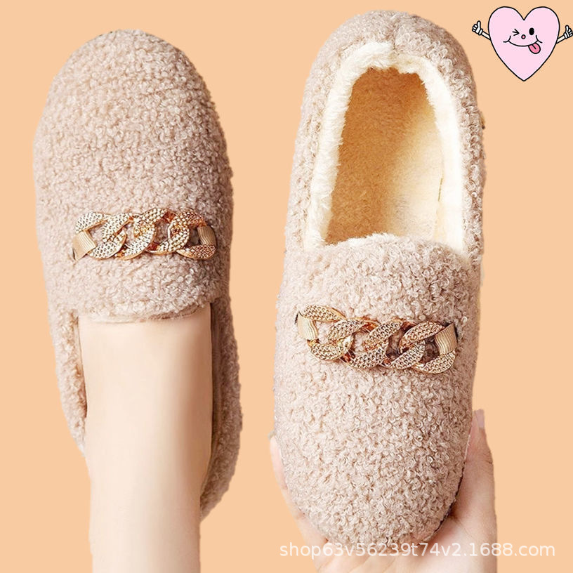 2022 Winter new style women's cotton shoes are warm, comfortable and popular. One-step home cotton shoes for export wholesale details Picture