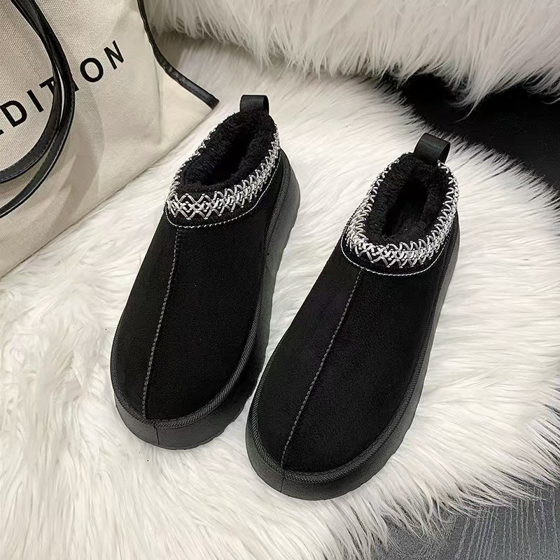Snow boots Cotton Women's 2024 autumn and winter new thick-soled, height-increasing, half-slipper with fleece and thickened cotton shoes wholesale Application Scenario