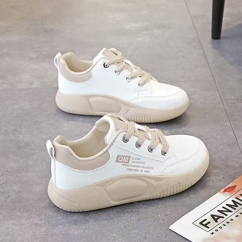 Women's sports casual shoes 2025 Spring New style Soft-soled bestseller bread thick-soled student breathable and lightweight white sneakers Specification drawing