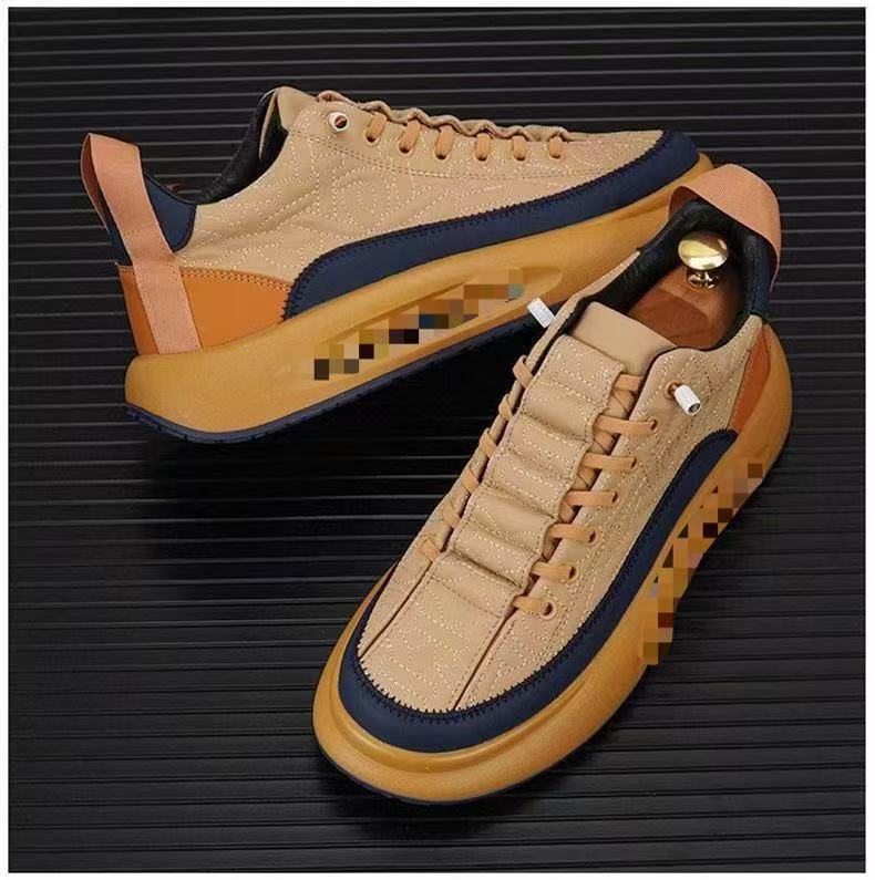 Cross-border wholesale of new leather waterproof single-style sports shoes, outdoor trend thick-soled, lightweight and comfortable men's shoes on delivery Specification drawing