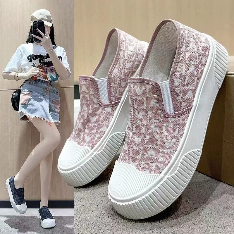 2024 Summer New women's shoes: Canvas shoes, women's soft-soled casual shoes, campus style student shoes, thick-soled shoes, women's wholesale full figure