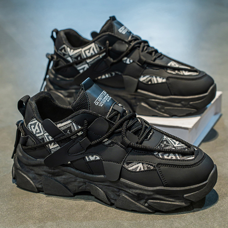 New breathable summer men's shoes, men's sports shoes, trendy and versatile thick-soled casual running dad shoes, trendy shoes details Picture