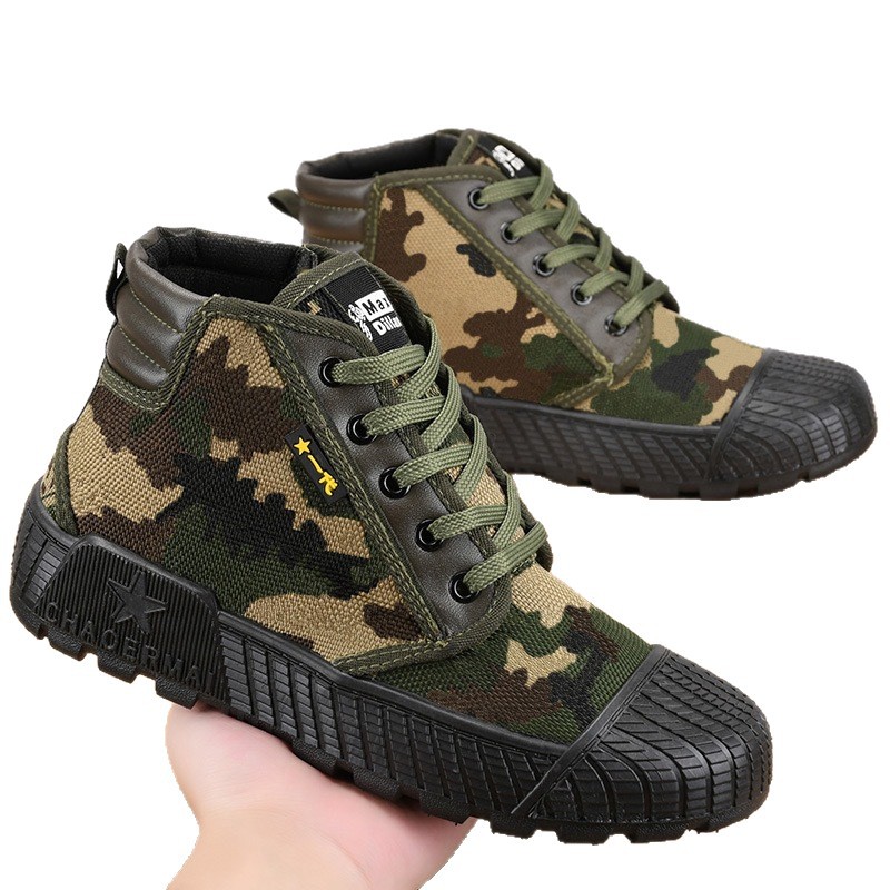 Training shoes, liberation shoes, training shoes, cloth shoes, men's shoes, construction site shoes, canvas shoes, men's shoes, cross-border export wholesale, breathable Item Picture