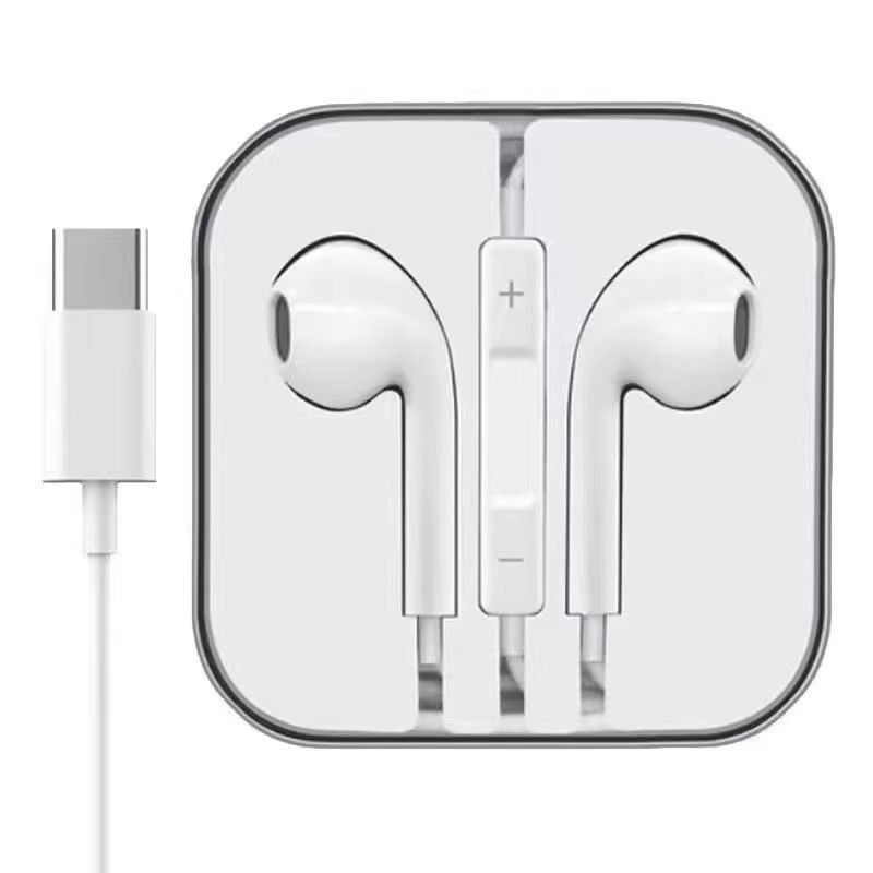 Jin Sanding Adaptive 15 line-controlled headphones Android type-c in-ear headphones with microphone details Picture