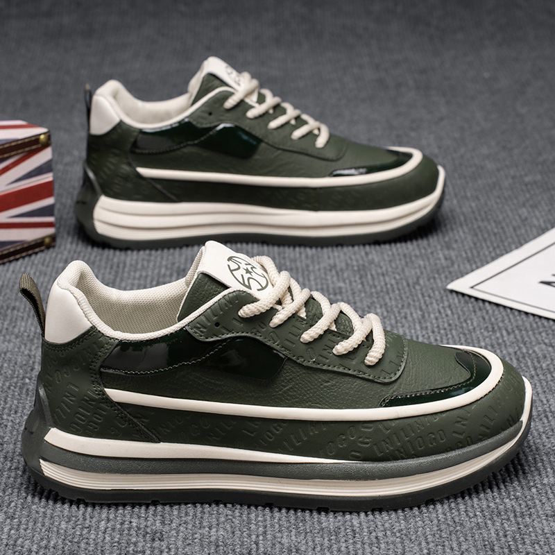 New men's shoes for spring 2025: Breathable leather sports shoes for men, trendy and versatile thick-soled casual dad shoes details Picture