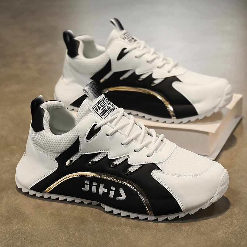 New breathable mesh shoes for men in summer, Korean style trendy and versatile soft-soled sports shoes, casual dad trendy shoes details Picture