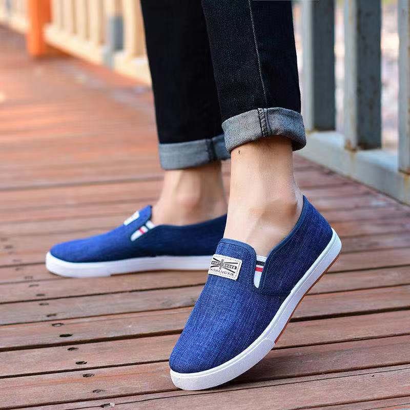 Spring and Autumn light old Beijing board shoes, men's denim canvas single shoes, one foot to wear men's student shoes, casual and comfortable Application Scenario