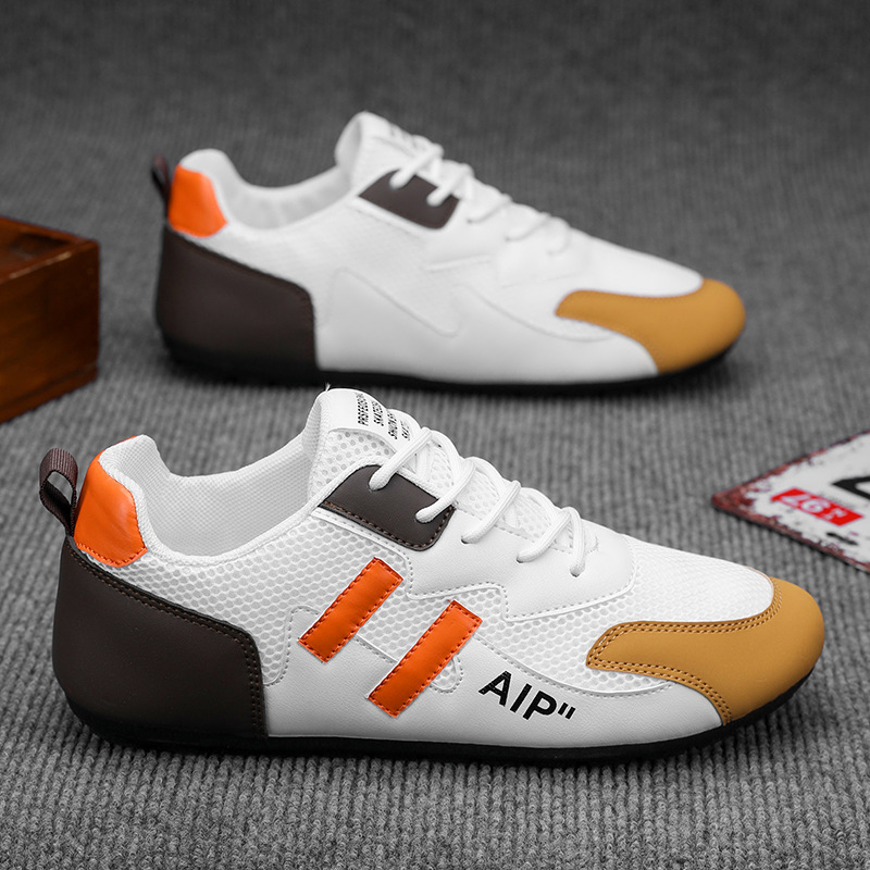New summer men's shoes: Breathable mesh white sneakers, trendy and versatile flat casual single shoes, sports shoes and board shoes Application Scenario
