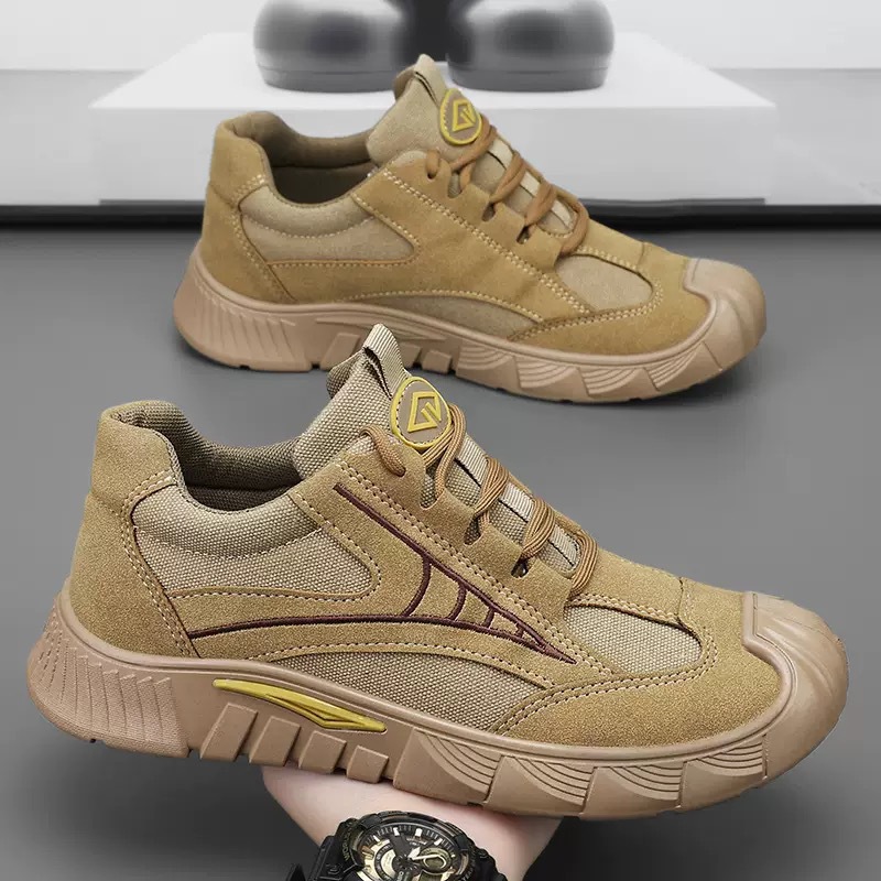 Spring new style of men's safety shoes, breathable, anti-slip and wear-resistant sports shoes for construction site work, casual work shoes and hiking shoes Specification drawing