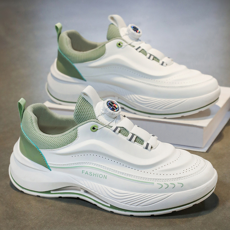 New summer men's shoes: breathable white sneakers, men's trendy and versatile thick-soled sports shoes, casual running dad trendy shoes full figure