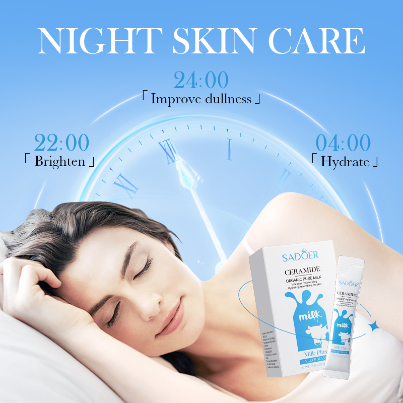 Cross-border export wholesale of SADOER ceramide milk sleep Mask, Moisturizing and hydrating Mask Application Scenario