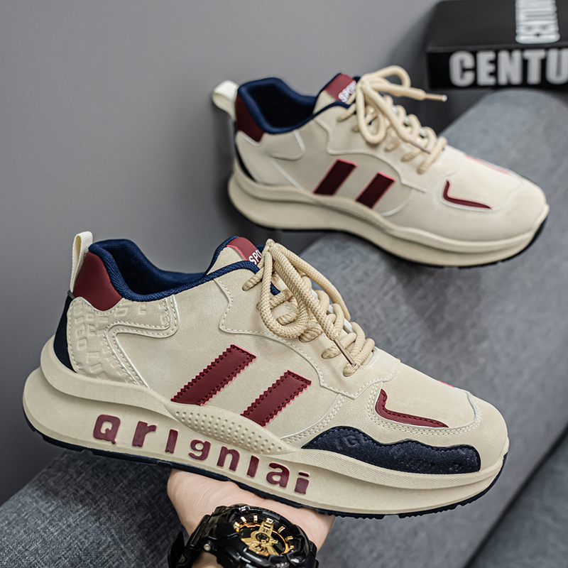 New breathable men's shoes for spring, trendy and versatile men's shoes, thick-soled sports shoes, casual running dad shoes, and trendy shoes details Picture