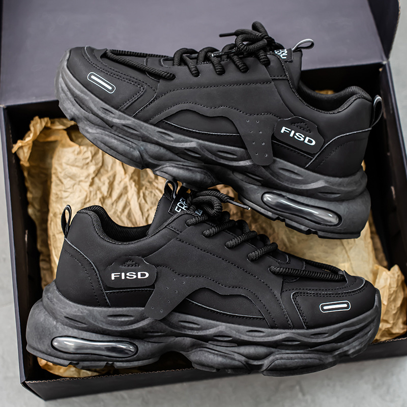 Summer new breathable white men's shoes, trendy and versatile thick-soled sports shoes for men, casual dad shoes for men Specification drawing