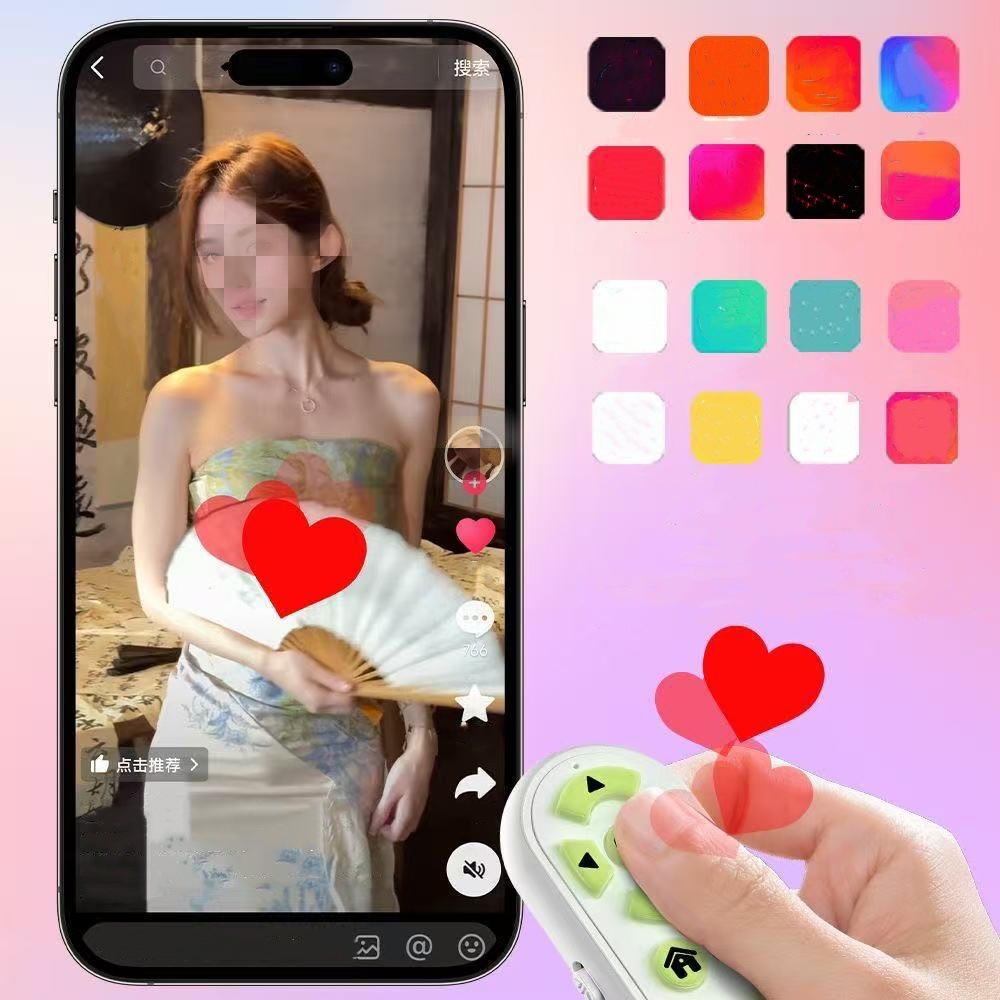 Yushuo mobile phone Bluetooth Selfie Remote Control, charging model, wireless photo-taking, self-recording, video liking, page-turning remote control Specification drawing