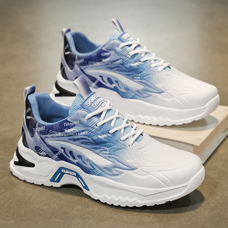 Summer new breathable mesh sports shoes for men, trendy and versatile thick-soled casual running dad shoes full figure