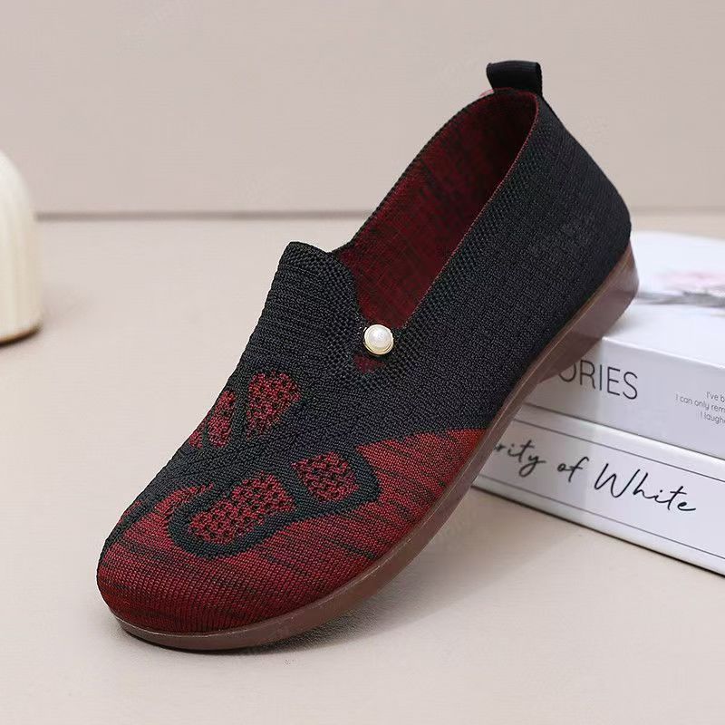 Summer versatile women's shoes: one-step mom shoes, ethnic style breathable soft-soled comfortable cloth shoes, fisherman shoes full figure