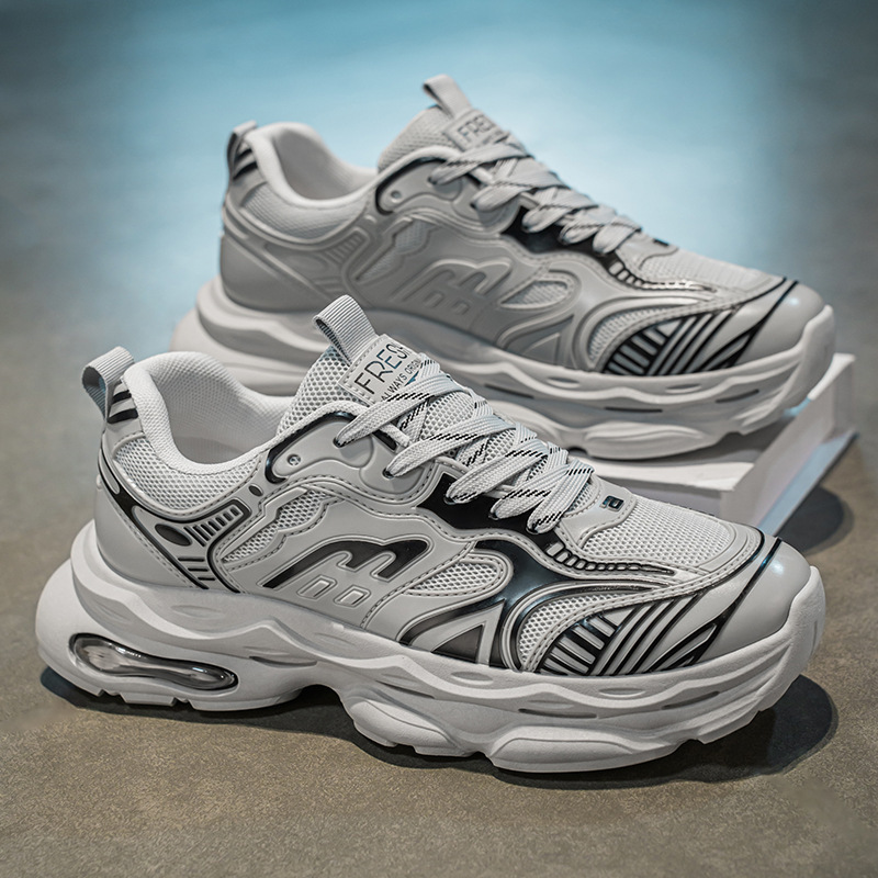 New men's shoes for Spring 2025: Breathable men's mesh sports shoes, trendy and versatile thick-soled casual dad shoes details Picture