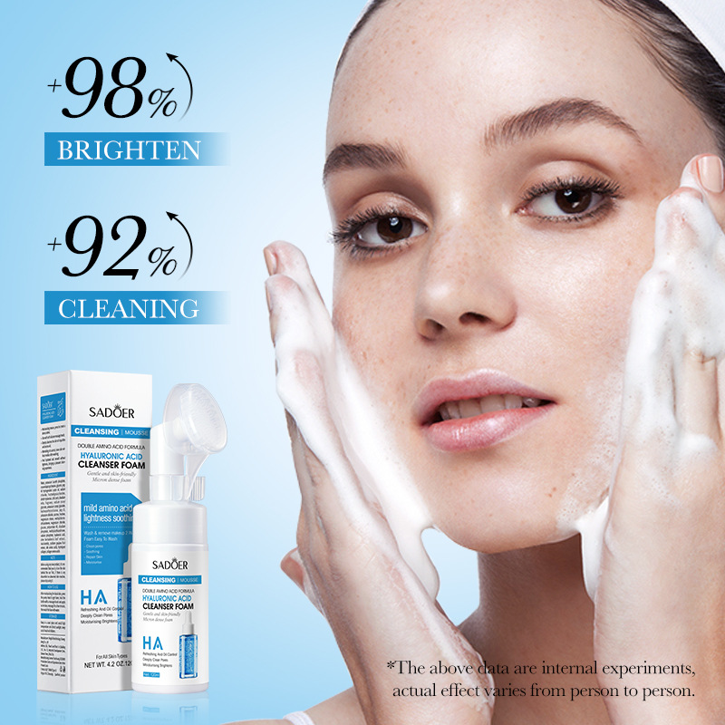 Cross-border wholesale of SADOER hyaluronic acid amino acid Cleansing mousse and foaming facial cleanser in English Application Scenario