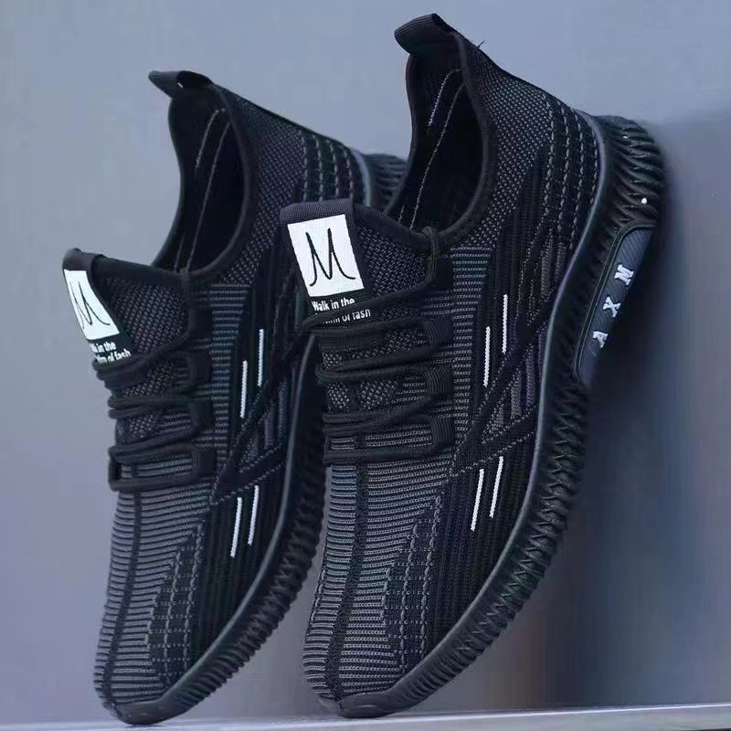 Wholesale of 2025 Spring and Autumn casual men's shoes, running shoes, mesh sports shoes, breathable Korean-style casual shoes with flying mesh Specification drawing