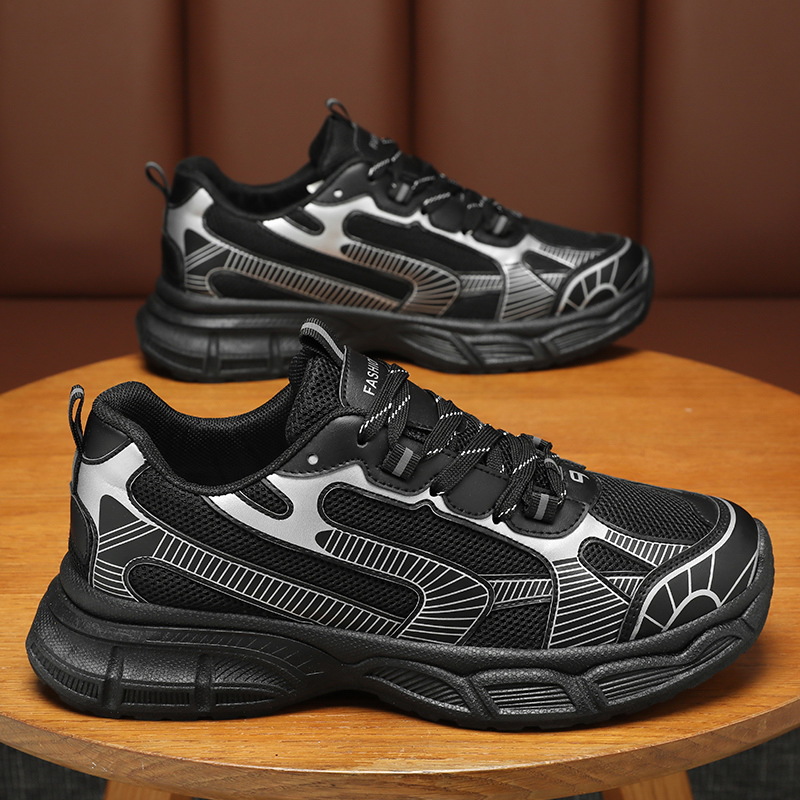 Summer men's shoes: Breathable mesh shoes for men, trendy and versatile thick-soled anti-slip sports shoes, casual running dad shoes for men details Picture