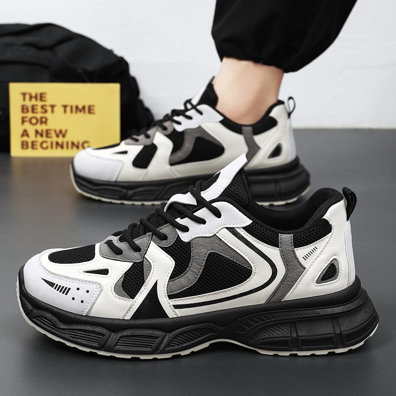 Spring men's shoes: New breathable mesh shoes, men's trendy and versatile thick-soled sports shoes, casual running dad trendy shoes Application Scenario