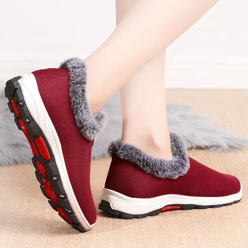 Wholesale of 2022 winter new style old Beijing cloth shoes, women's fleece walking shoes, warm women's shoes and lightweight sports shoes Specification drawing