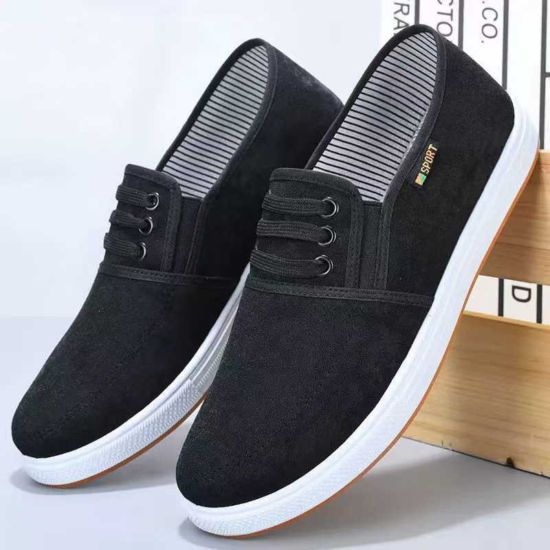 Lazy canvas shoes for men, new Beijing cloth shoes for men, men's rest shoes, one-foot breathable shoes for men wholesale full figure