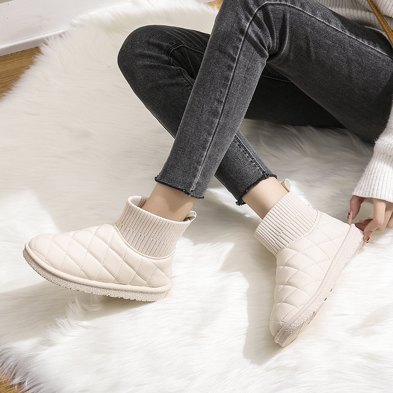 Wholesale of new 2024 women's snow boots, winter casual shoes, fleece cotton boots and lazy bean shoes Specification drawing