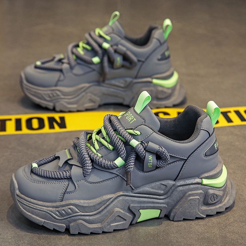 New men's shoes for Spring 2024: Breathable shoes for men, trendy and versatile insole height-increasing sneakers, casual dad shoes for men full figure