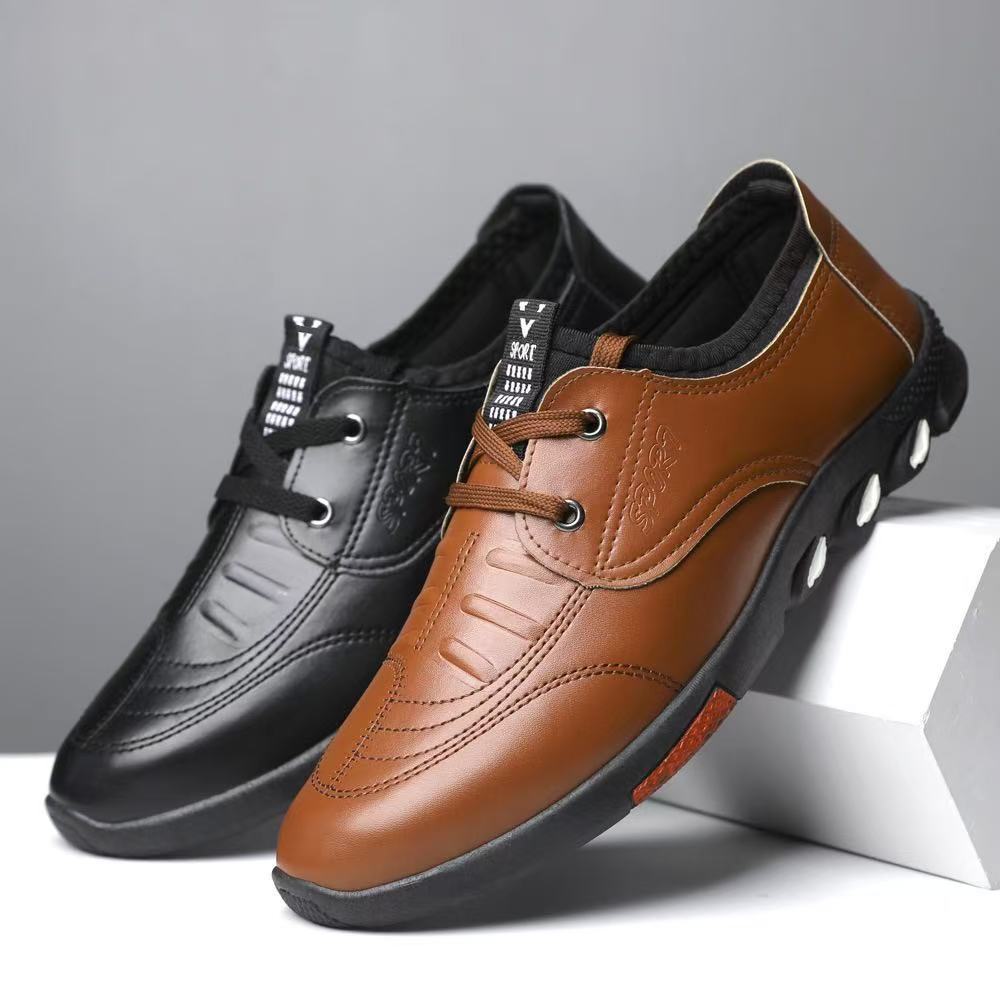 Leather shoes 2025 Autumn/Winter new men's leather shoes with soft soles, comfortable one-step men's casual shoes wholesale, versatile men's shoes Application Scenario