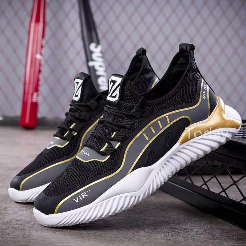 2025 Trendy men's shoes, early spring new style popular shoes, running, flying, weaving, breathable sports shoes, comfortable men's casual shoes, cross-border full figure