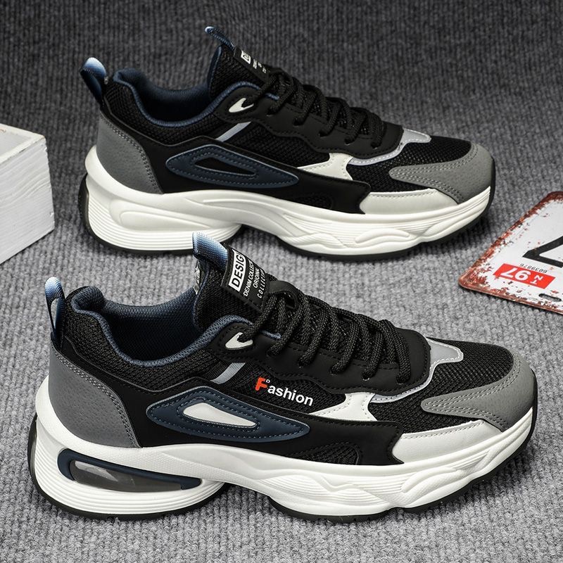 New breathable mesh youth sports shoes for men in autumn, Korean-style trendy and versatile thick-soled casual dad shoes Application Scenario