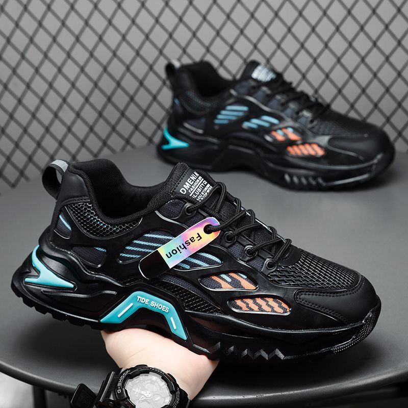 Spring new breathable mesh sports shoes for men, Korean style trendy and versatile thick-soled casual running dad shoes Application Scenario
