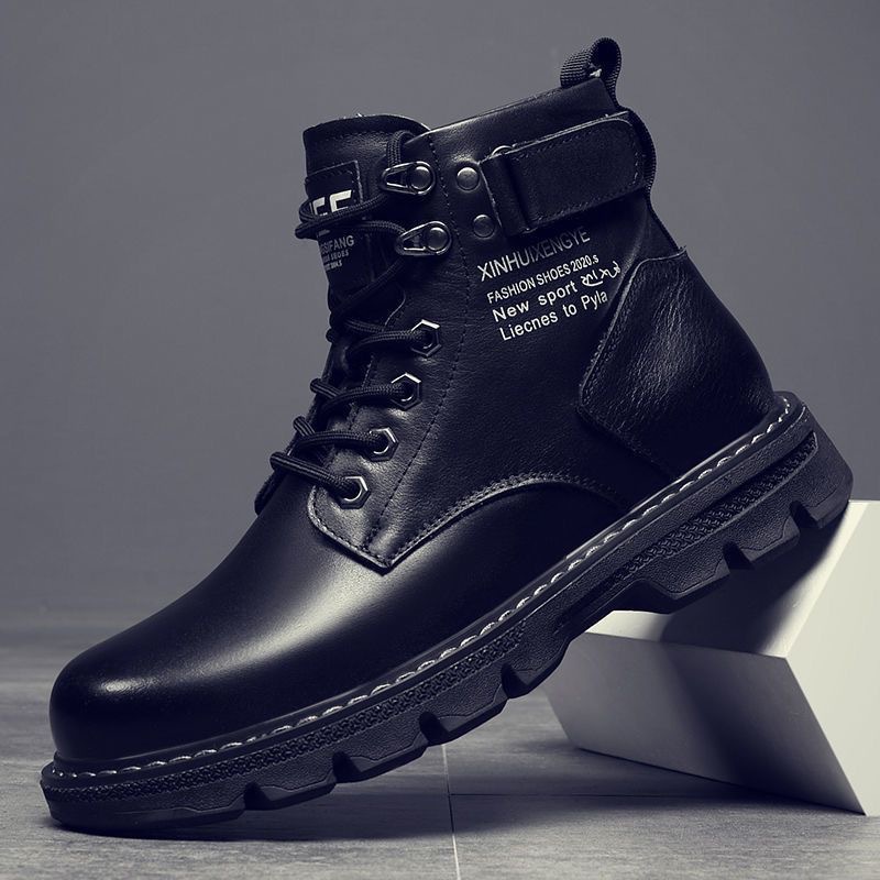 Martin Boots Men's 2024 Autumn Men's shoes New high-cut workwear men's thick-soled men's casual ankle boots leather boots details Picture
