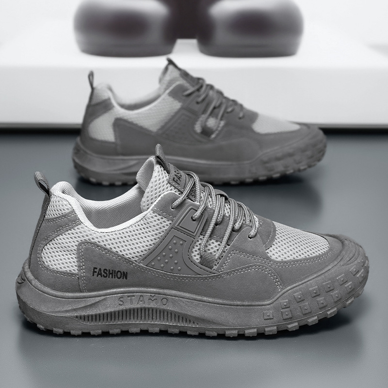 Summer new breathable mesh shoes for men, anti-slip and wear-resistant, construction site work, casual hiking shoes for men full figure
