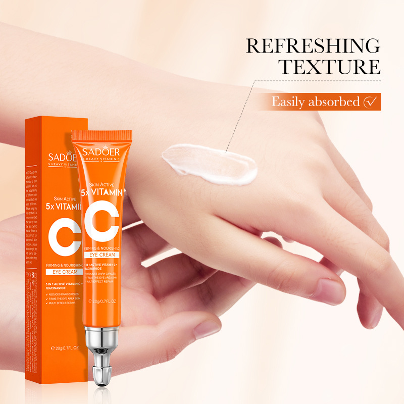 All-english SADOER Five-layer Vitamin C Firming Multi-Effect Repair Eye Cream Moisturizing Eye Area Eye Cream Cross-border export wholesale Application Scenario