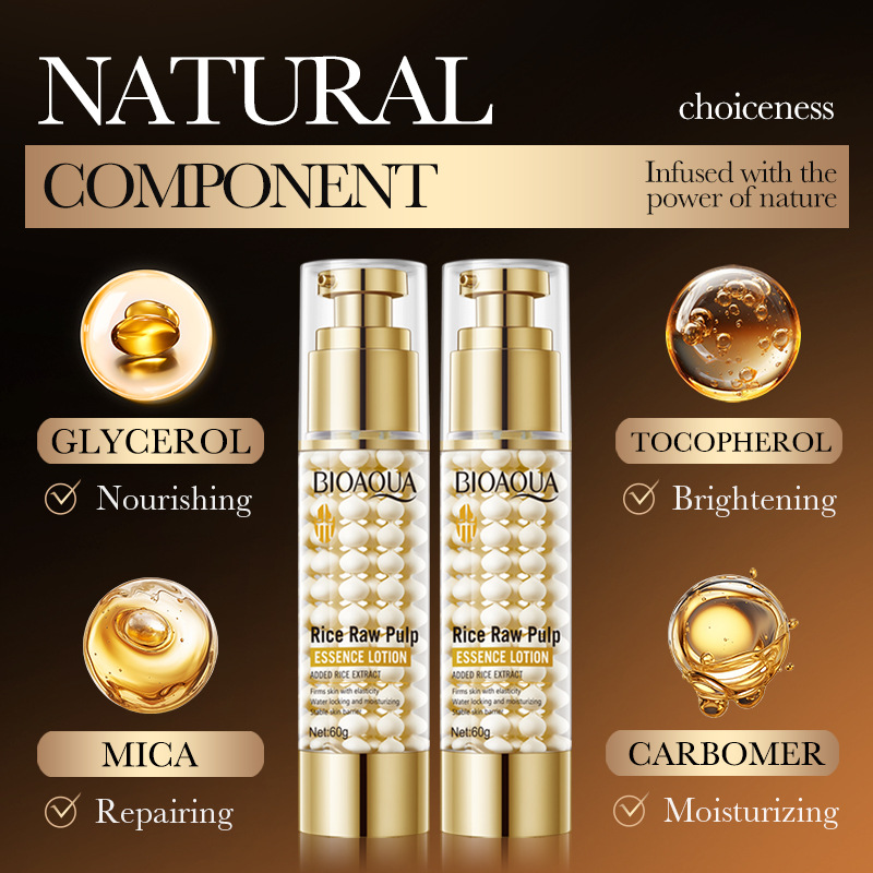 All-english BIOAOUA Rice Essence Lotion Moisturizing and hydrating Lotion Cross-border export wholesale Specification drawing