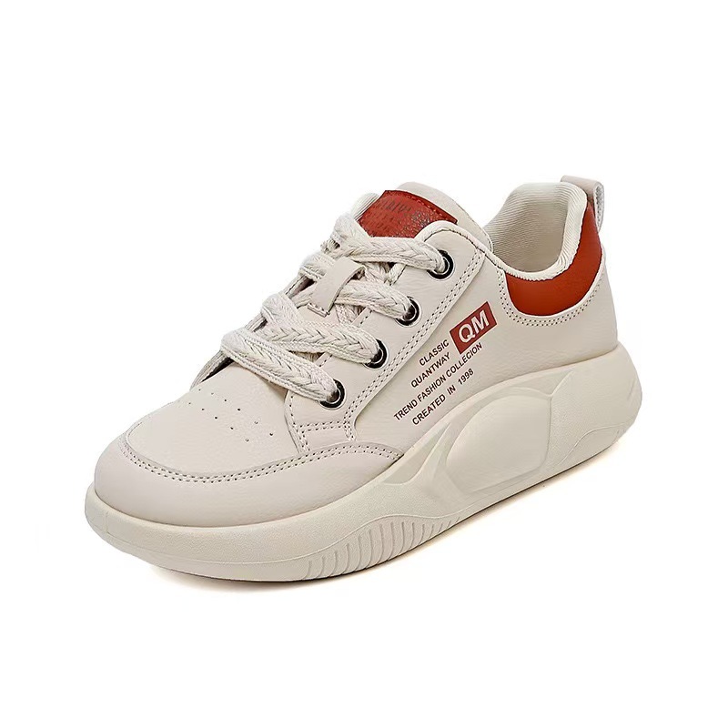 Women's sports casual shoes 2025 Spring New style Soft-soled bestseller bread thick-soled student breathable and lightweight white sneakers Item Picture