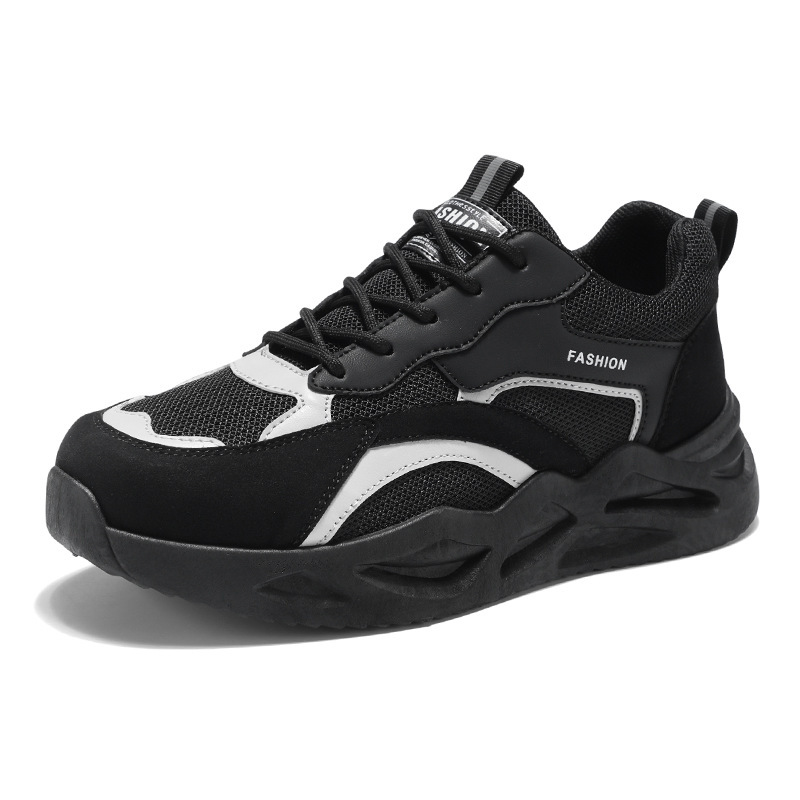 Spring Men's shoes 2025 New breathable safety shoes for men, trendy and versatile thick-soled anti-slip sports and casual dad shoes Item Picture